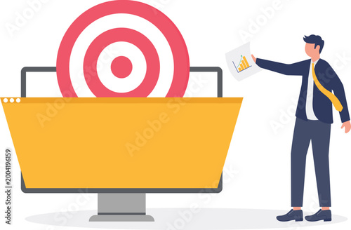 Professional saving business goals in digital folder