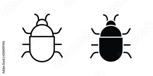 Fotografia Bugs icon design pack in white and black color