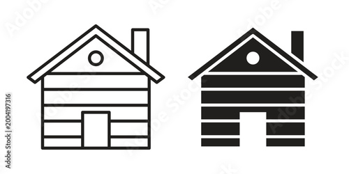 Photos Cabin icon design pack in white and black color