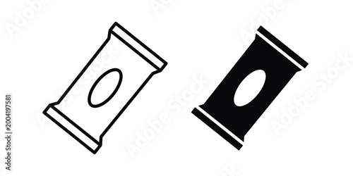 Candy-bar icon design pack in white and black color
