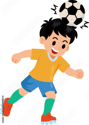 Kids Soccer Header Action Play