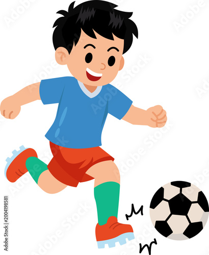 Kids Soccer Kick Action Play