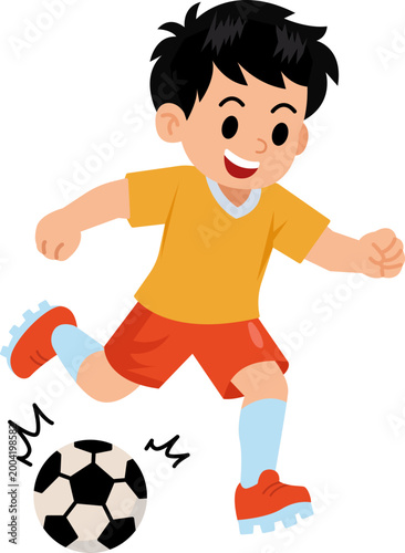 Kids Soccer Kick Action Play