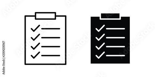 Foto Clipboard icon design pack in white and black color