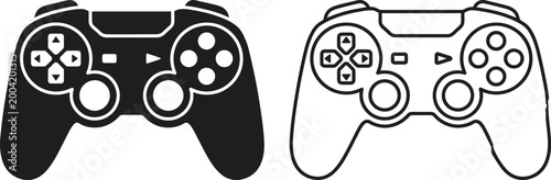 Game controller silhouette on black and white background