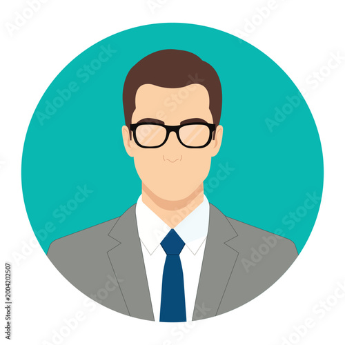 Professional Businessman Avatar Profile Icon for Corporate, HR, and User Account Design Vector Illustration
