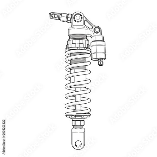 A detailed illustration of a shock absorber component for vehicles