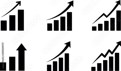 vector illustration of business graph with arrow