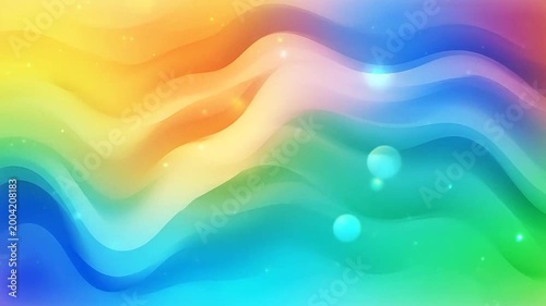 Abstract flowing waves of vibrant colors with sparkling lights and bokeh effects