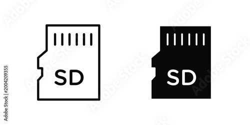 Slika na platnu Sd card icon design pack in white and black color