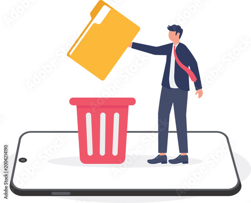 Professional deleting data folder from mobile screen