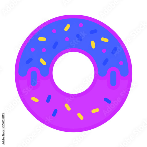 Sweet Donut Illustration with Sprinkles and Icing