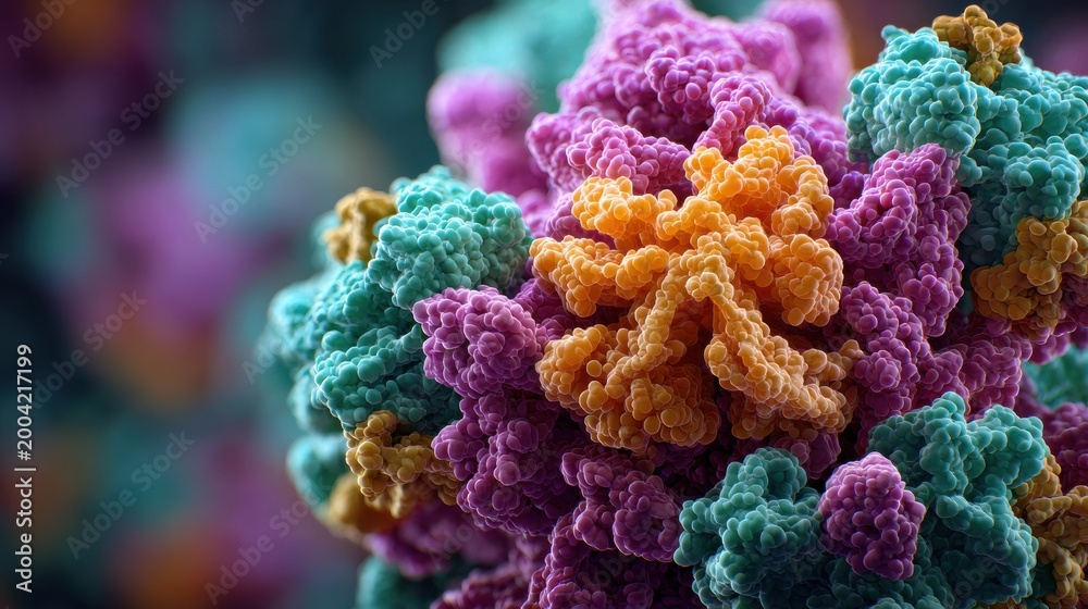 Fototapeta premium Detailed 3D Macro View of Colorful Medical Structure in High Fidelity