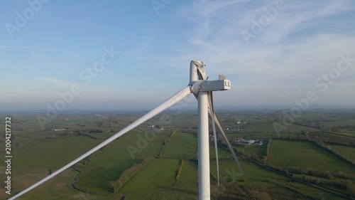 Severely damaged broken wind turbine