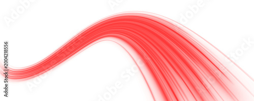 Fotografía Abstract red neon arcs form smooth circular energy shapes