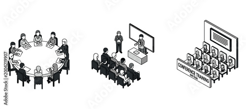 Groups participating in meetings training and conference sessions