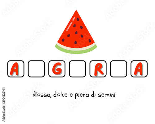 Foto INDOVINATE I NOMI SCHEDE IN ITALIANO PER L'APPRENDIMENTO SCUOLA PRIMARIA L'ANGUR