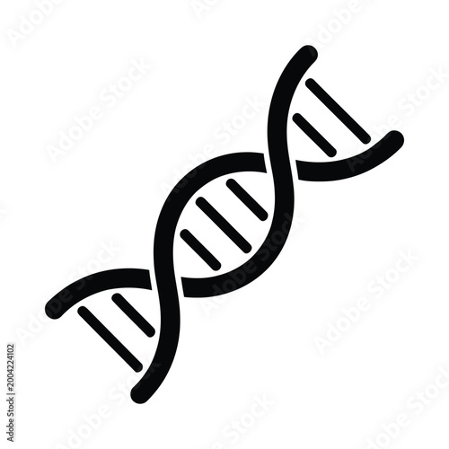 Black and white illustration of a dna double helix structure