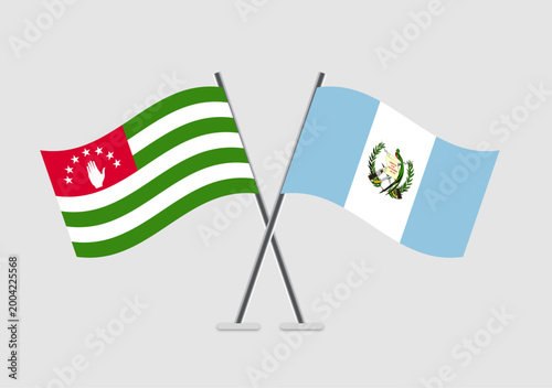 Abkhazia and Guatemala vector flags in abstract national theme