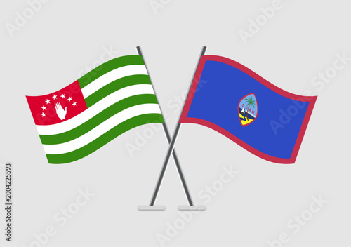 Abkhazia and Guam vector flags with minimal color palette