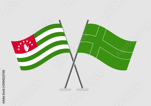 Abkhazia and Ladonia vector flags shown in mirrored diplomacy