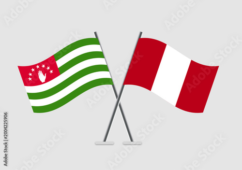 Abkhazia and Peru vector flags symbolic of cooperation