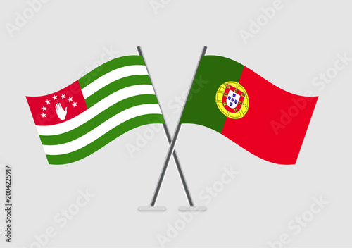 Abkhazia and Portugal vector flags artwork in official harmony layout