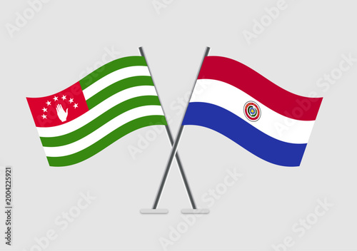 Abkhazia and Paraguay vector flags visualized in cultural layout