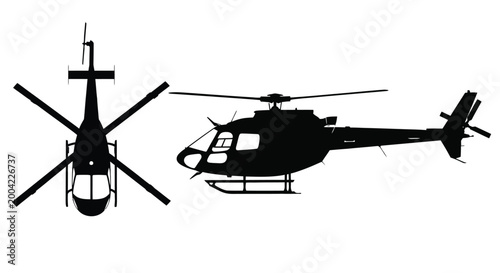 helicopter silhouettes on white background high quality professional detailed modern elegant