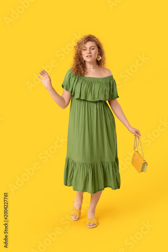 Beautiful young woman in st...