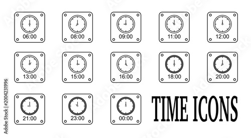 Minimal Clock Time Icon Set