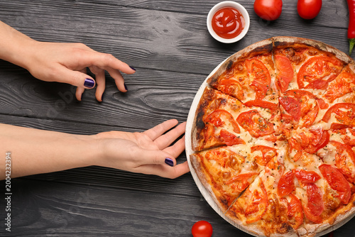 Female hands with delicious...