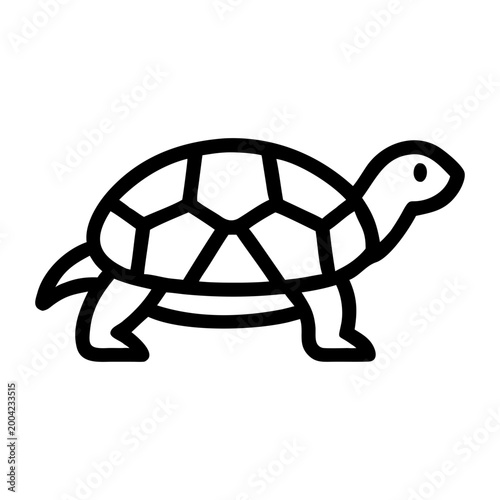 Turtle in Silhouette: A minimalistic line illustration of a turtle, captured with precision and elegance, the image encapsulates the essence of this animal.