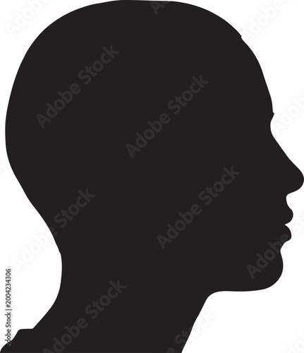 minimalist black male silhouette profile portrait