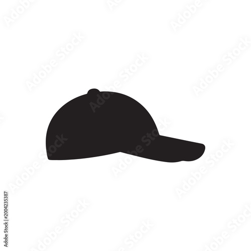 Baseball blue hat silhouette icon vector flat design