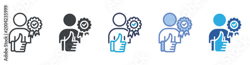 Recognition icon set multiple style collection