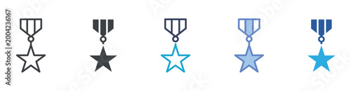 Honor icon set multiple style collection