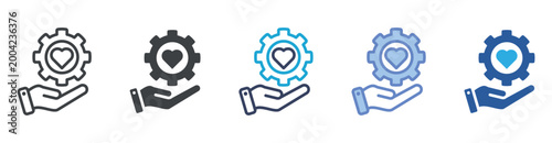 Dedication icon set multiple style collection