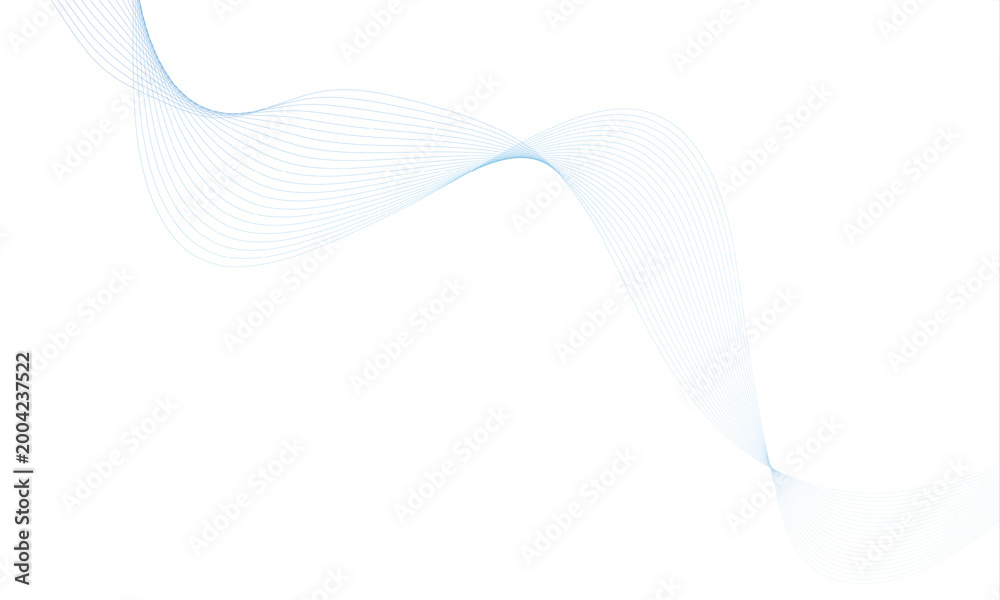 Fototapeta premium Abstract Blue Wave Lines Background Diagonal Flowing Smooth Minimalist Design Element