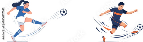 Dynamic soccer players in action a vibrant illustration of athleticism and skill