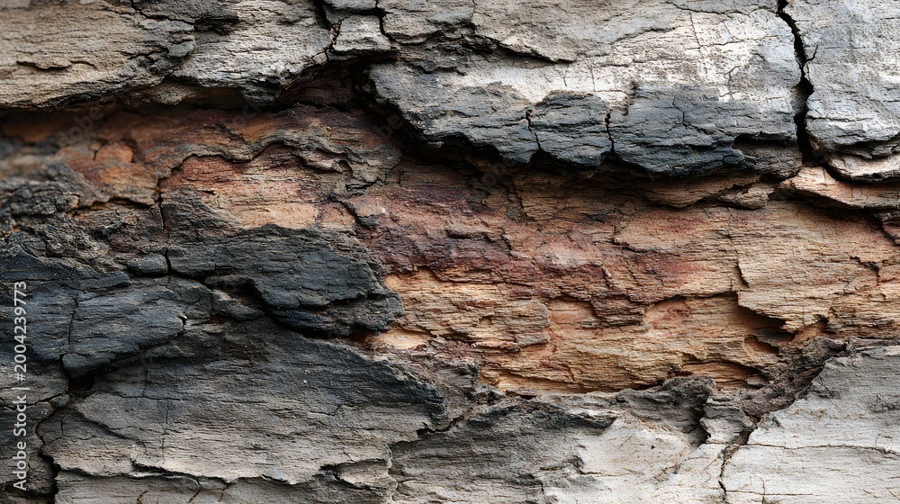 Fototapeta premium close-up of cracked and weathered tree bark texture