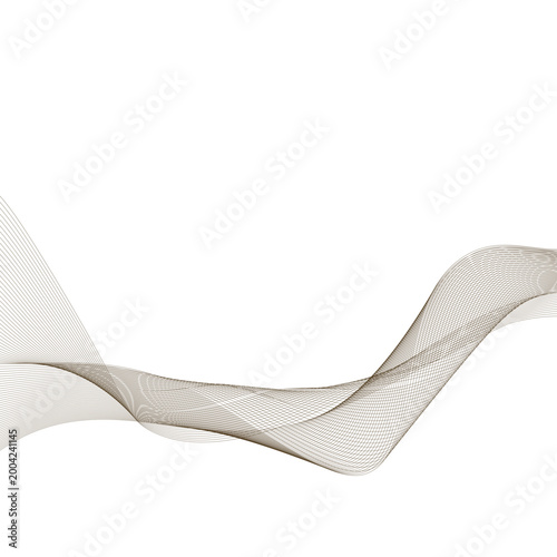 Brown wavy lines on white background abstract