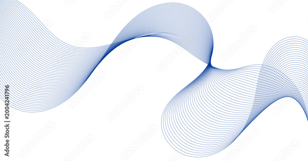 Fototapeta premium Abstract wave line design background with smooth flowing curves, modern dynamic stripe pattern, clean minimal vector backdrop for banner, poster, cover.