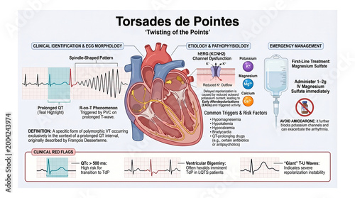 Foto Ventricular Tachycardia : -  Torsades de Pointes: ECG Pattern Recognition, Patho