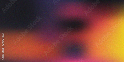 Abstract Colorful Gradient Background with Lo-Fi Grainy Texture, Vibrant Neon Blurs and Retro Film Noise