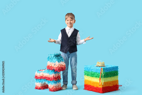 Cute little boy with Birthd...