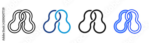 Rubber Band icon set multiple style collection