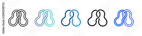 Rubber Band icon set multiple style collection