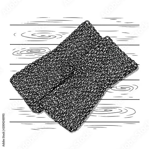 Two gray textured fabric napkins stacked.