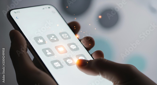 Creative Mobile App UI Design with Multiple Floating Software Icons